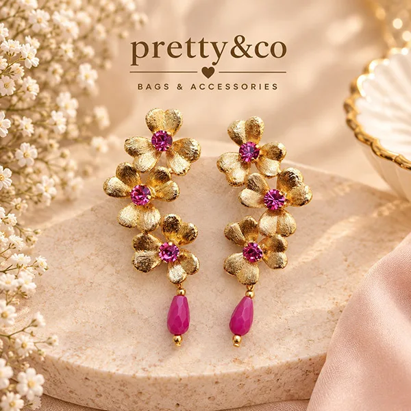 Blooming rose earrings