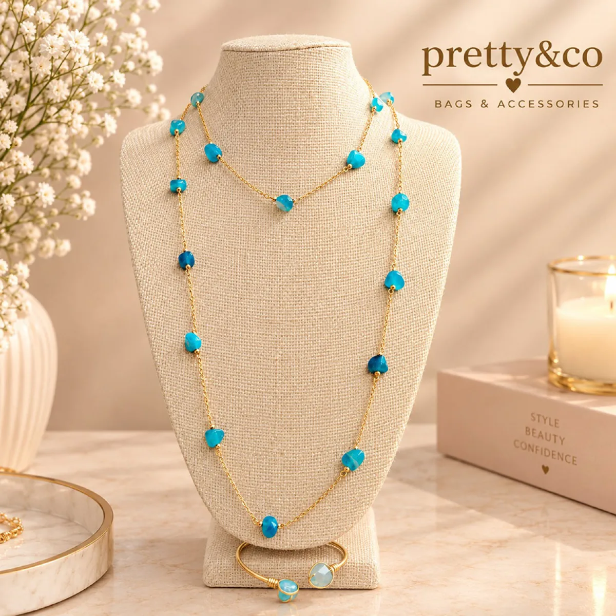 Turquoise layers in a boutique set