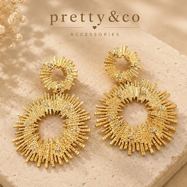 Shiny sun earrings