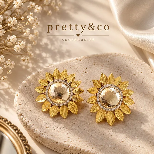 Golden ribbon earrings