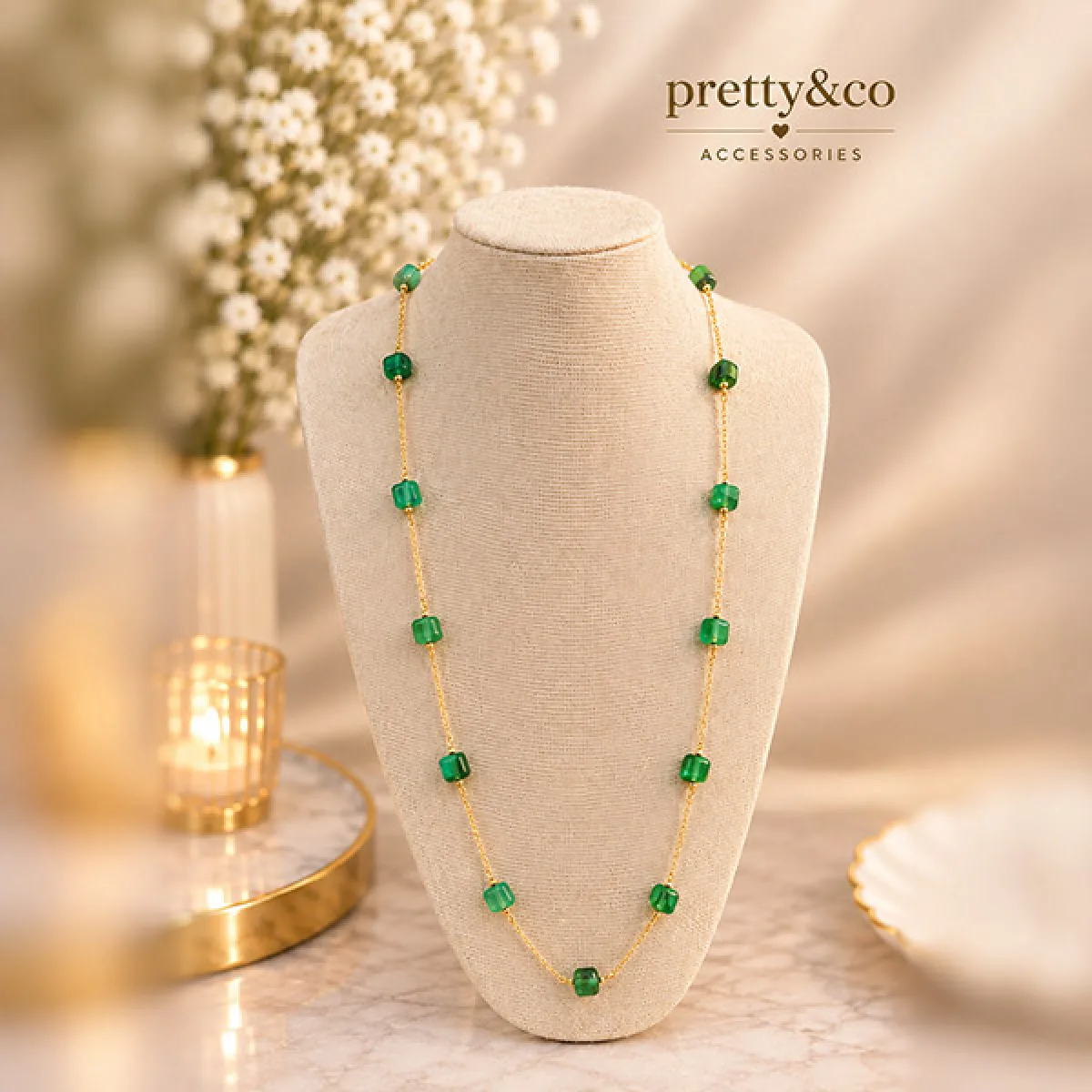 Long stones necklace