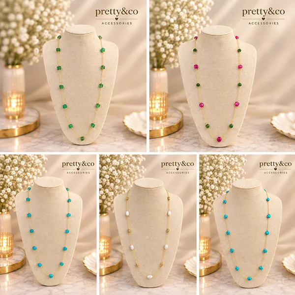 Long stones necklace
