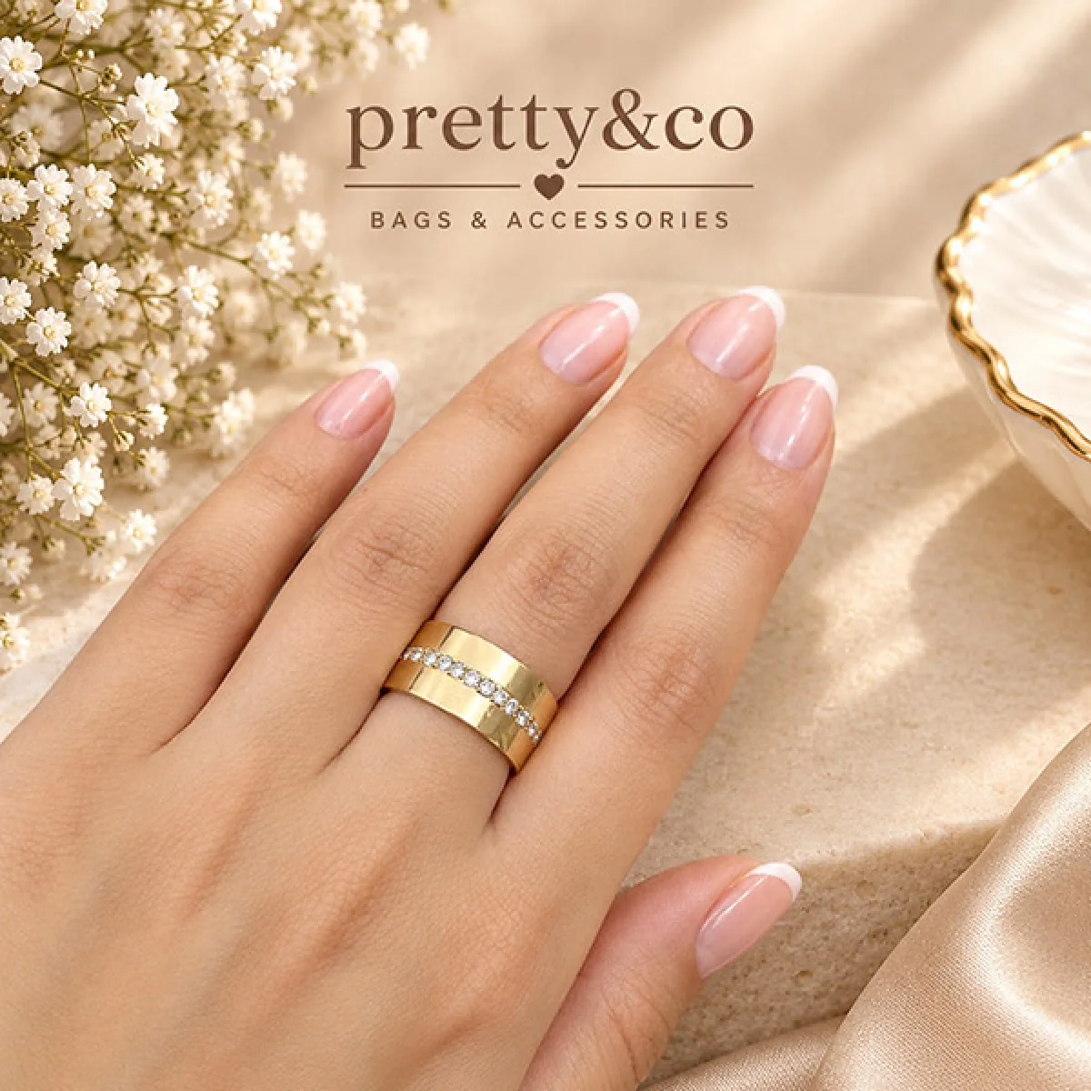 Crystal middle Strip Ring