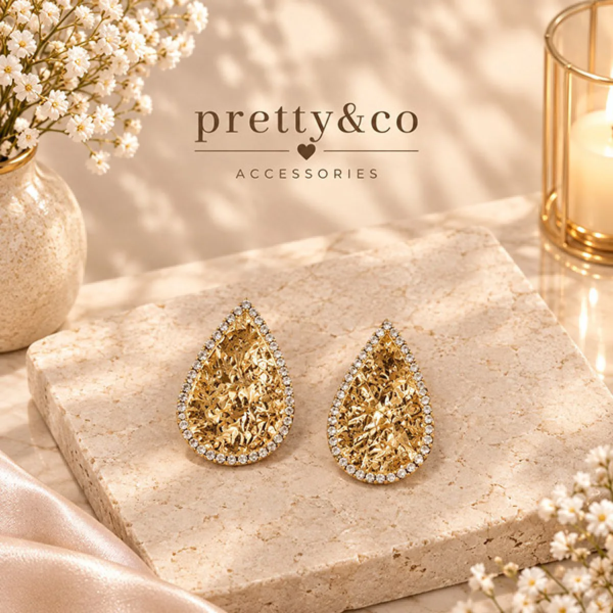 Drop tear earrings