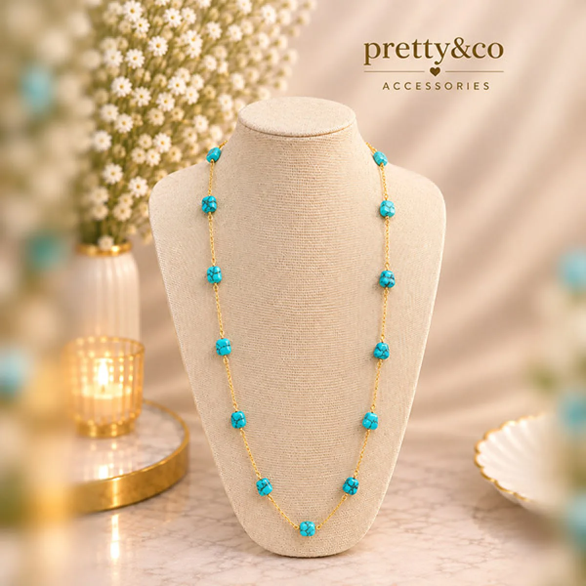 Long stones necklace